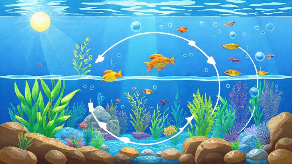 Un acuario ilustra el ciclo del agua