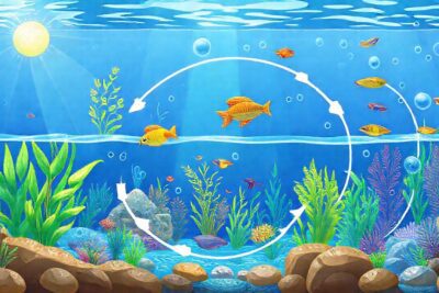 Un acuario ilustra el ciclo del agua