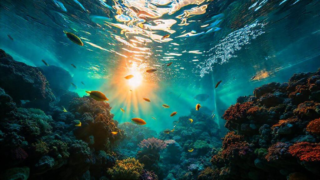 Un acuario vibrante simula la luz