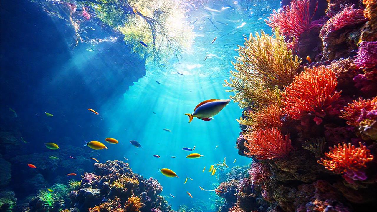 Un acuario tropical resplandeciente y sereno