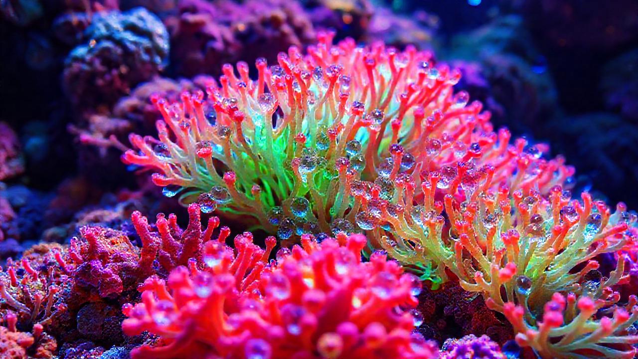 Arrecife de coral brillante y detallado