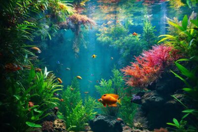 Un acuario tropical vibrante y sereno
