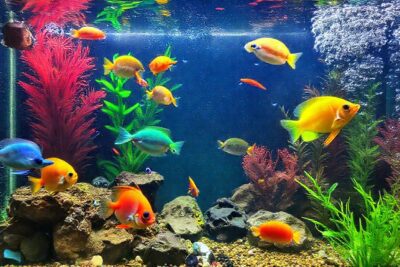 Un acuario tropical es vibrante y sereno