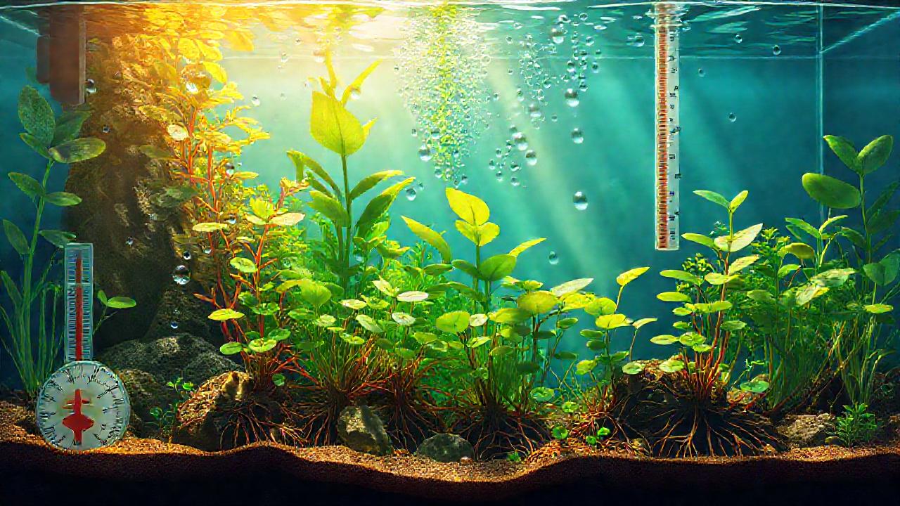Un acuario tranquilo con vida vegetal