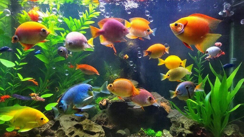 Un acuario tropical ofrece belleza serena