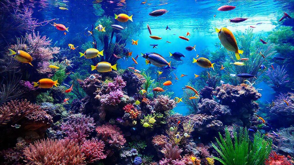 Un acuario tropical vibrante y realista