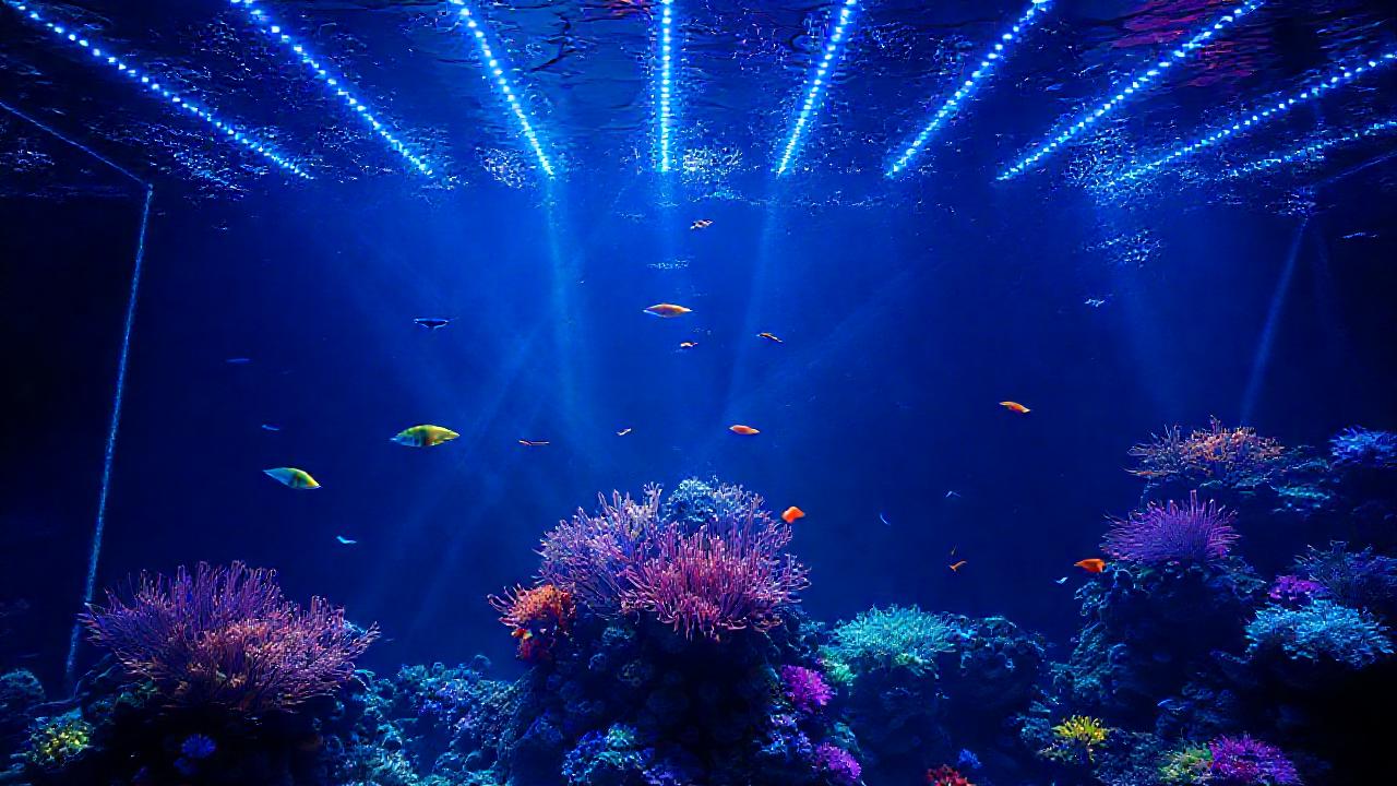 Un acuario sumergido irradia colores vibrantes