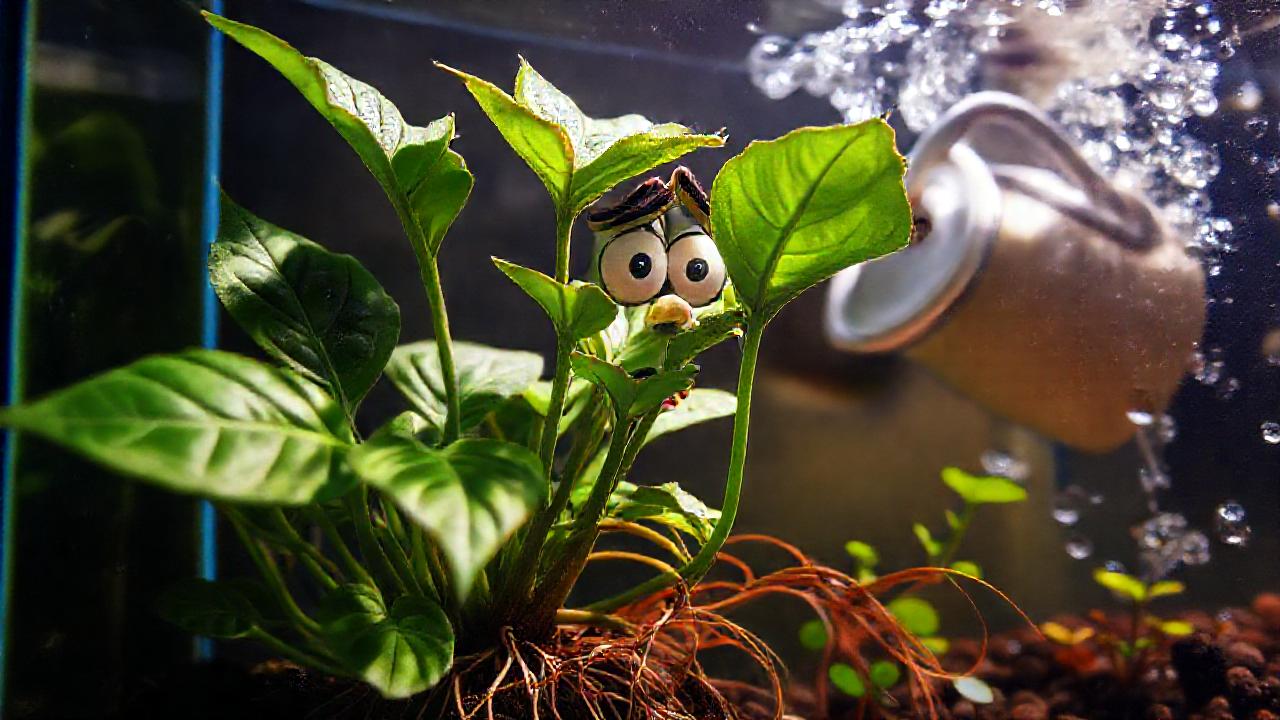 El acuario necesita atención y trasplante