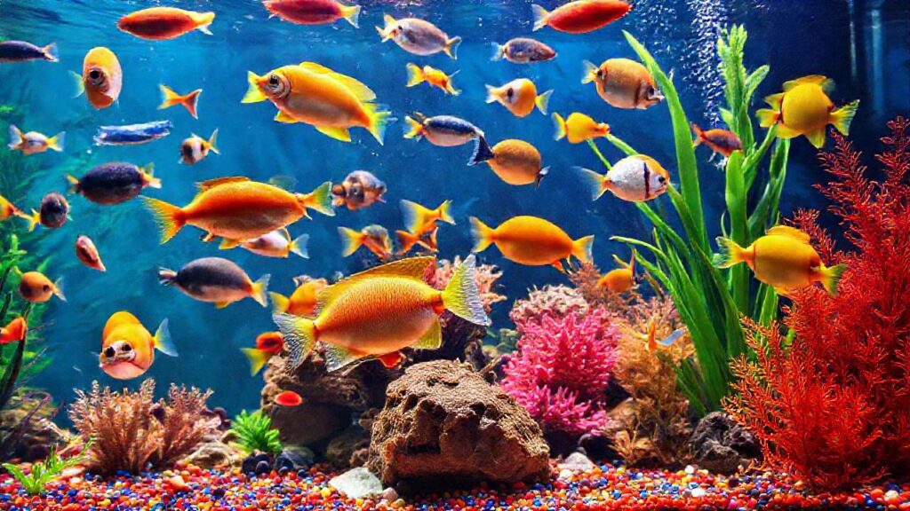 Un acuario tropical vibrante y diverso