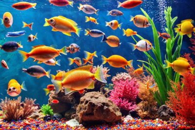 Un acuario tropical vibrante y diverso