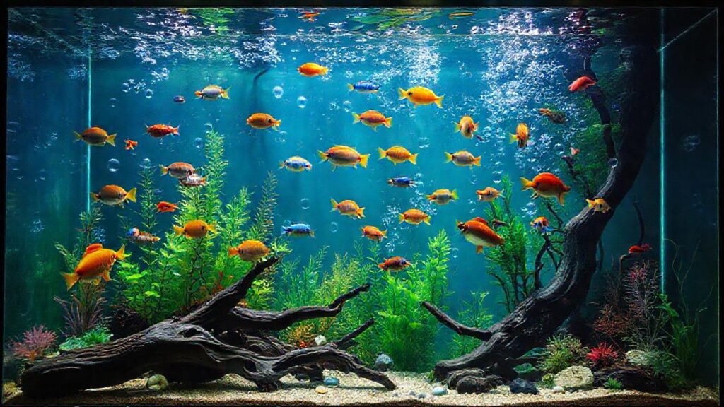 Un acuario tranquilo y colorido