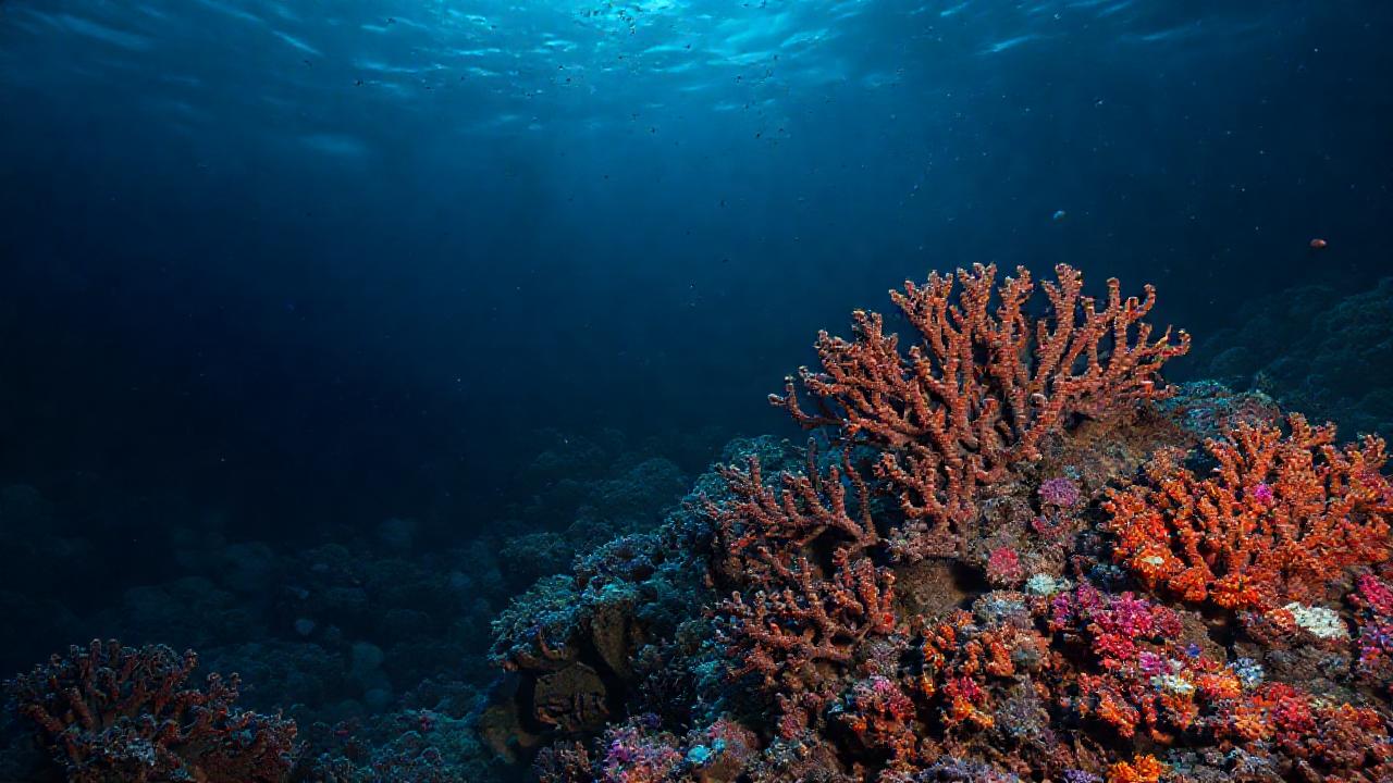 Arrecife coralino sombrío, alerta y peligroso