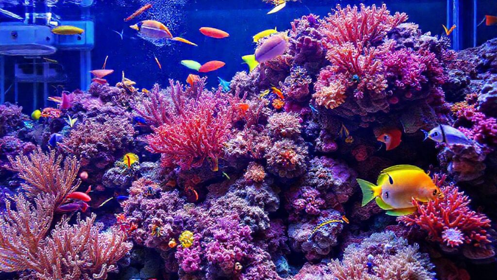 Coral vibrante: ilustración científica bajo el agua