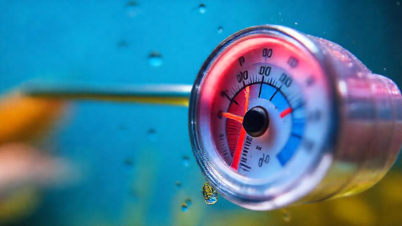 Termómetro de acuario muestra temperatura realista