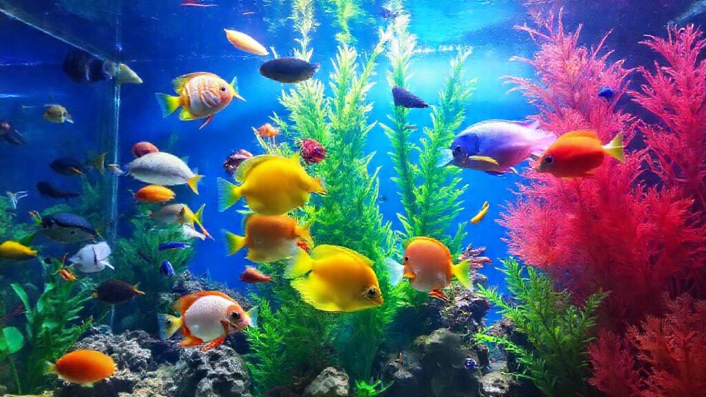 Un acuario tropical vibrante y pacífico