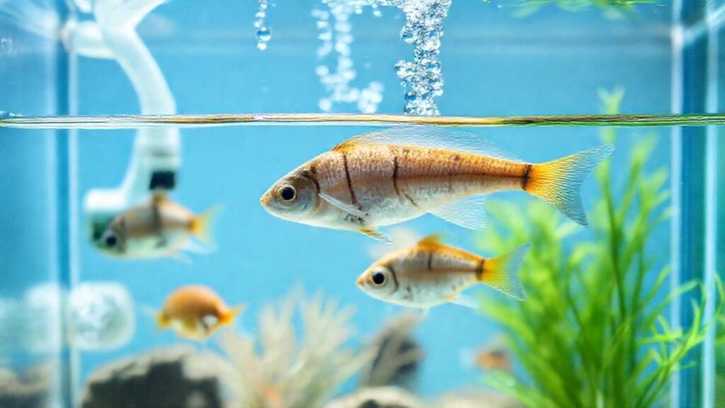 Un acuario saludable con peces brillantes
