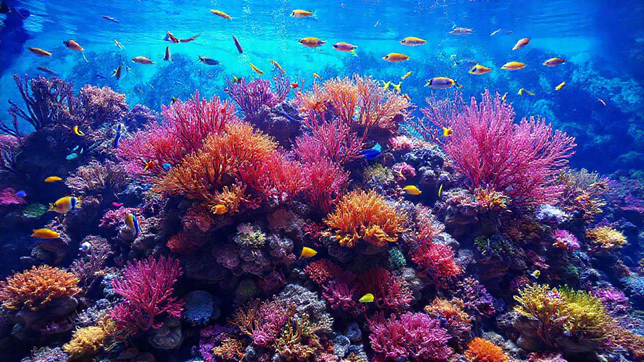 Un jardín de coral artificial brillante