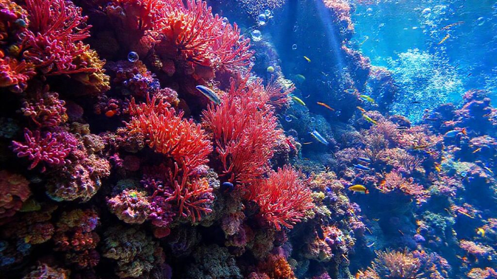 Un acuario de coral vibrante cautiva