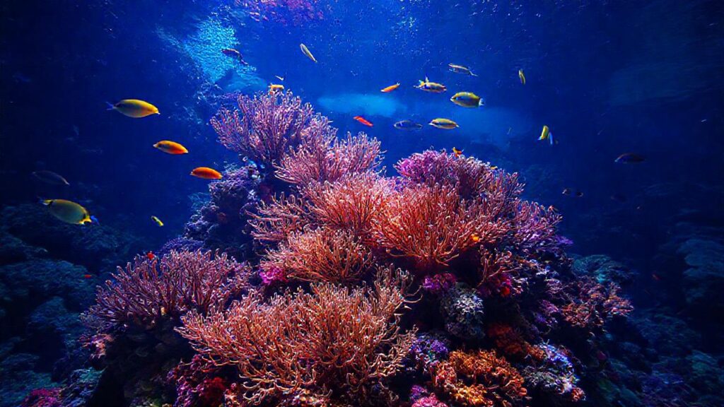 Un acuario submarino captura belleza vibrante