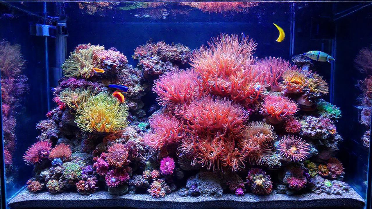 Acuario de agua salada: belleza colorida profesional