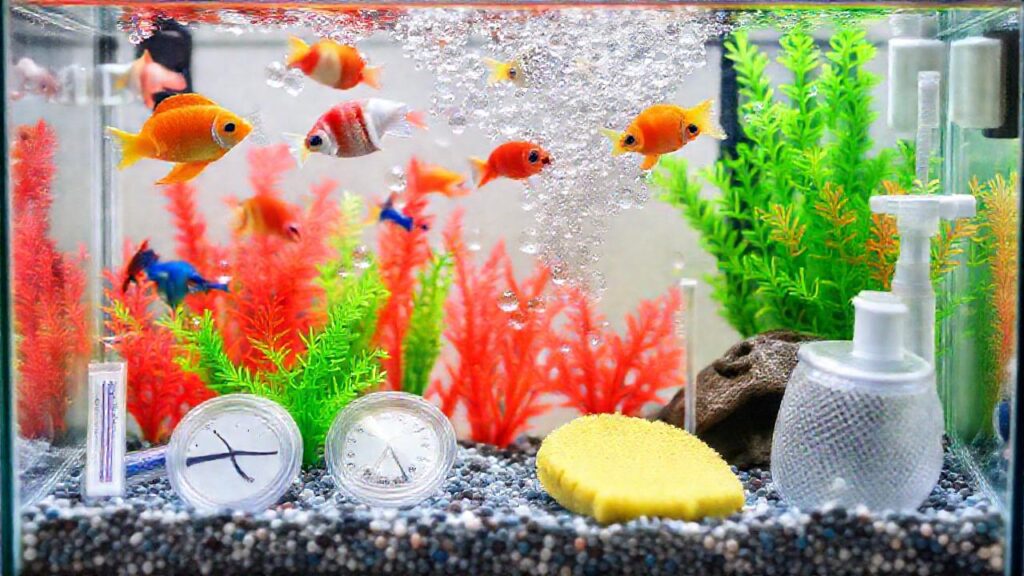 Kit de acuario: peces coloridos y limpio