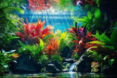 Un acuario tropical vibrante y sereno