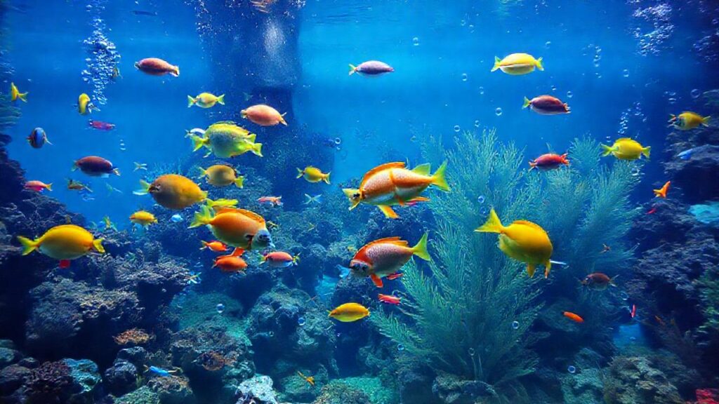 Un acuario tropical ofrece paz y color