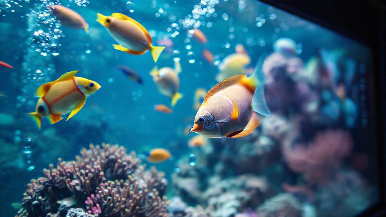 Un acuario vibrante captura la belleza bajo el agua