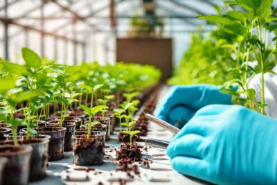 Cultivo científico optimista de plantas saludables