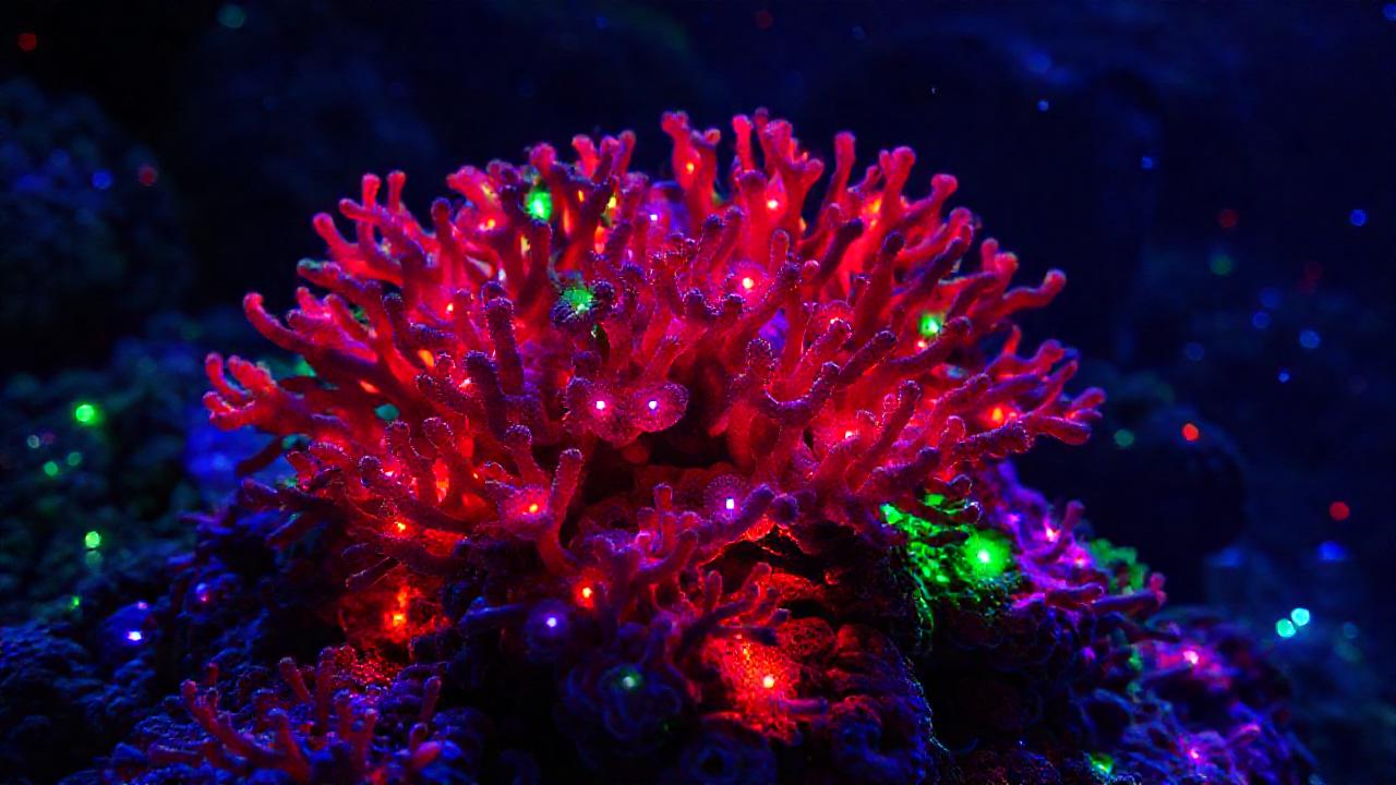 Arrecife de coral: luz surreal y vibrante