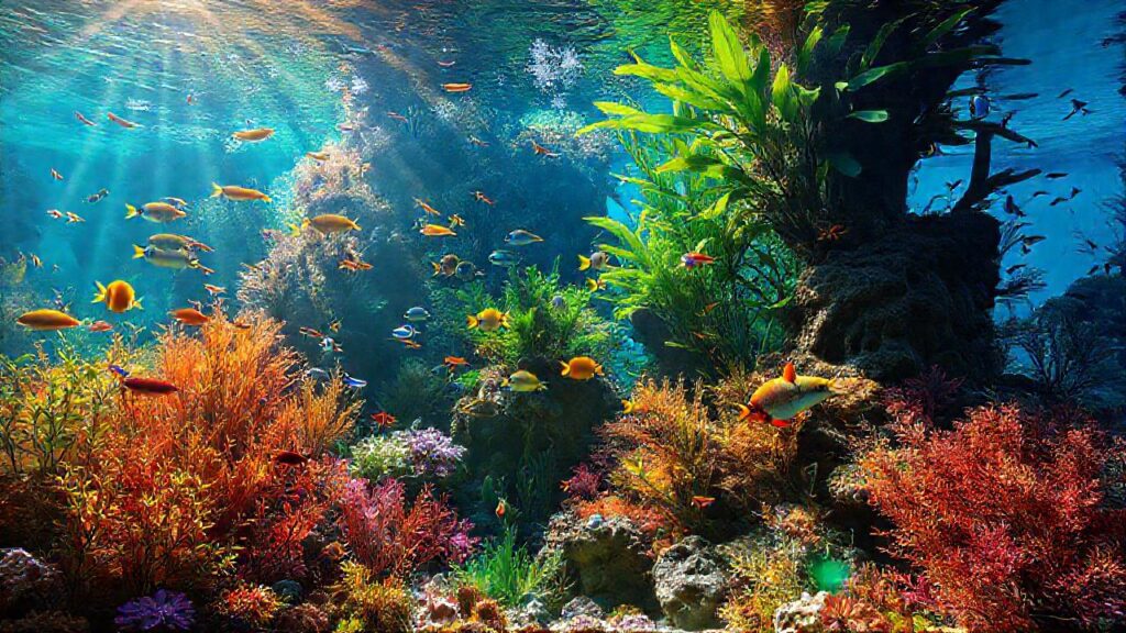 Un acuario subtropical vibrante y realista