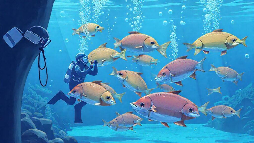 Un acuario tranquilo exhibe vida serena