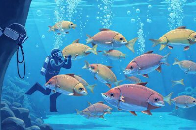 Un acuario tranquilo exhibe vida serena