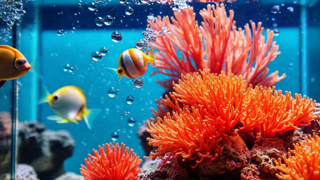 Un acuario marino muestra vida vibrante