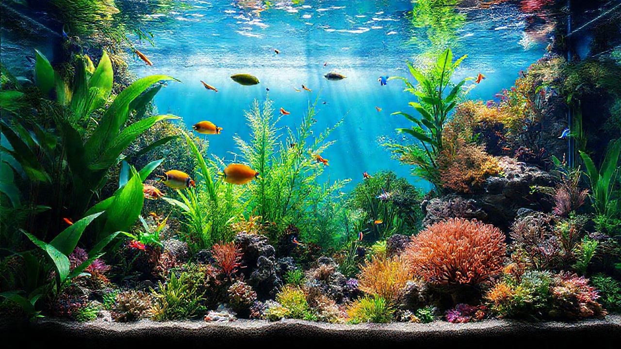 Un acuario tropical exuberante y vibrante