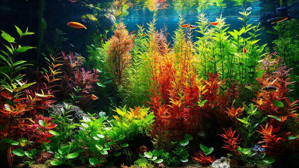 Un acuario exuberante y saludable brilla