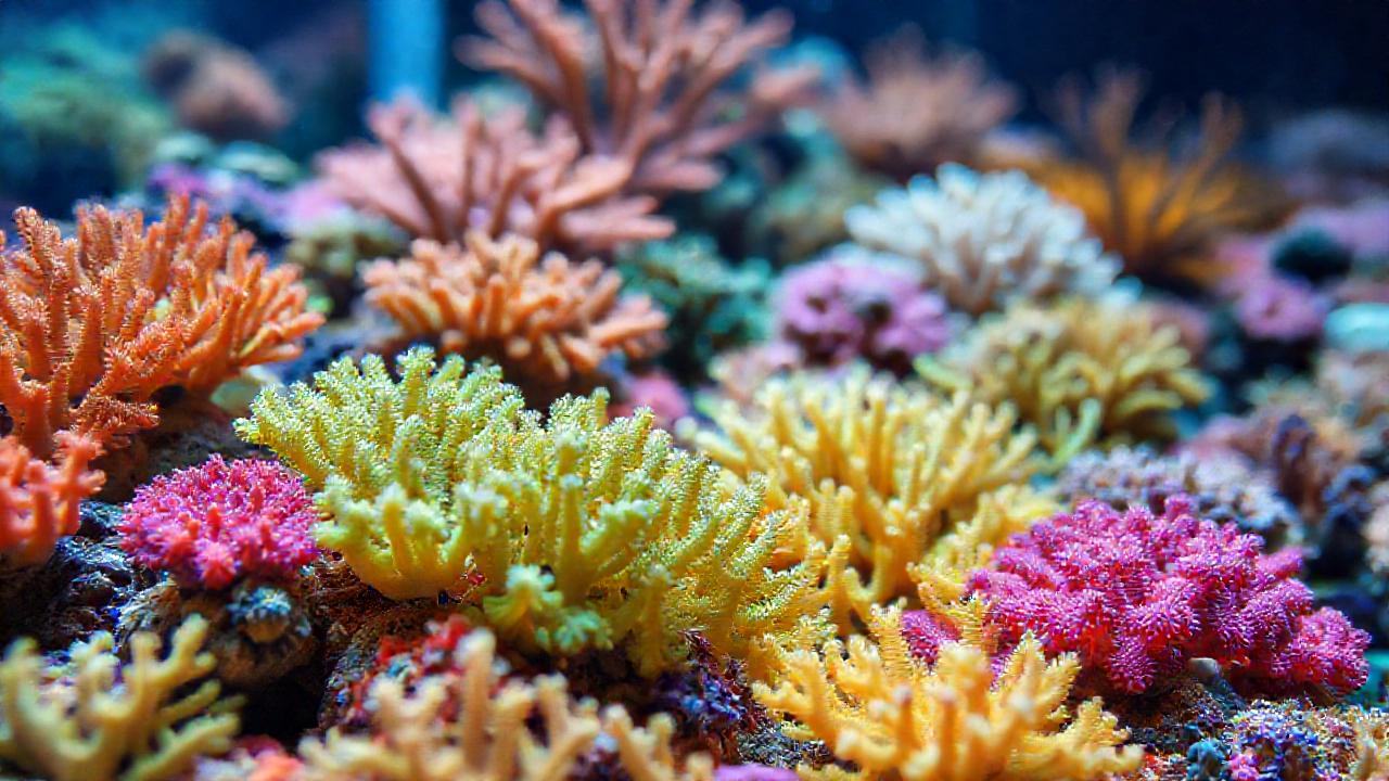 Coral vivero muestra especies coloridas y diversas