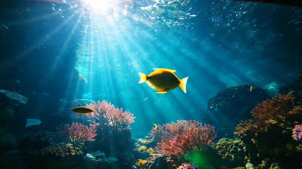 Un acuario vibrante bajo luz natural