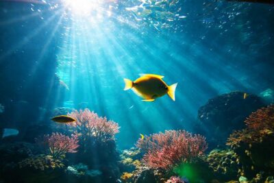Un acuario vibrante bajo luz natural