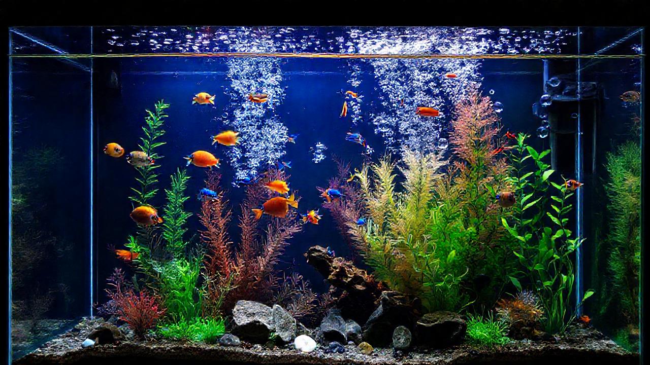 Un acuario elegante crea un ambiente tranquilo