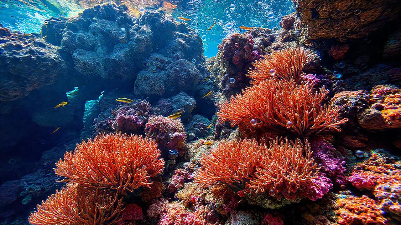 Un arrecife de coral vibrante e interesante