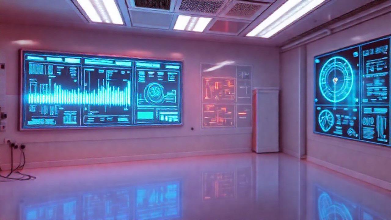 Luces LED científicas emiten colores futuristas