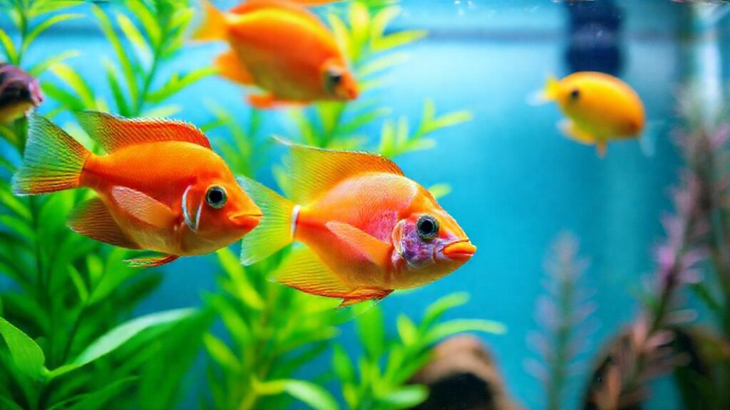 Un acuario tropical es bello y tranquilo