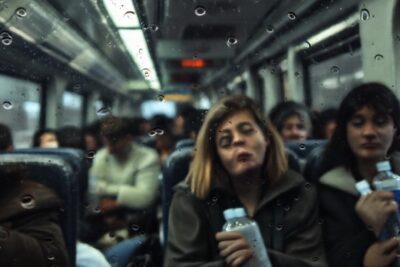 Un tren concurrido y aburrido
